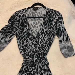 Tahari wrap dress, above the knee